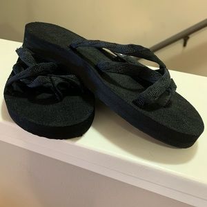 Black Teva strappy sandals